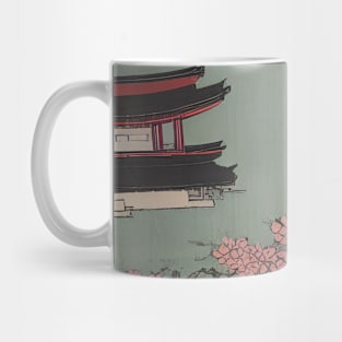 Japanese sakura, ukiyo e style art Mug